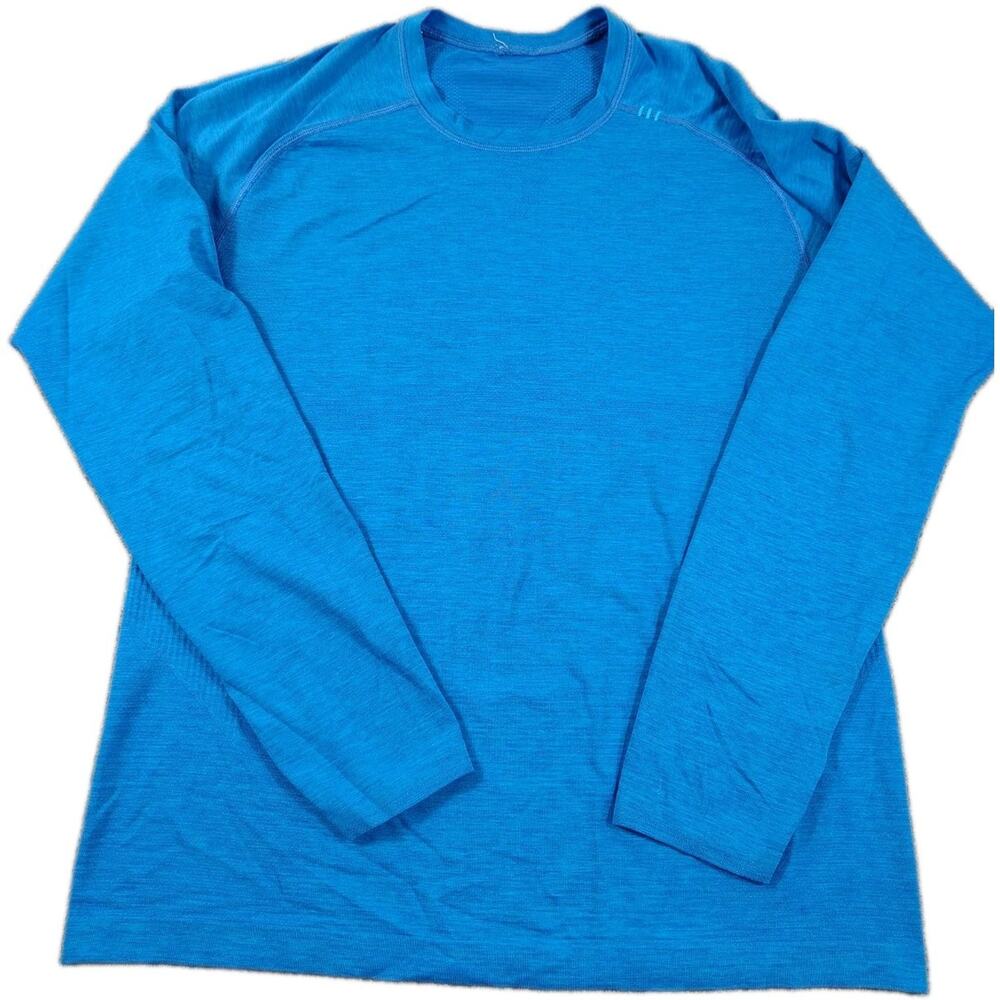 Lululemon Metal Vent Tech 2.0 LS Shirt Mens M Blue Stretch Quick Dry Performance
